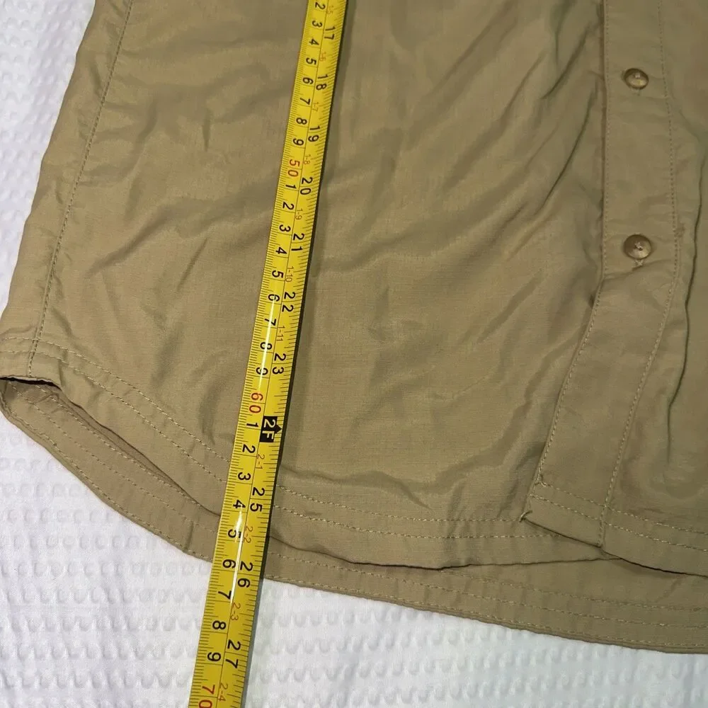 REI Boys Khaki Button Up Long Sleeve Shirt 18 XL Nylon Quick-Dry